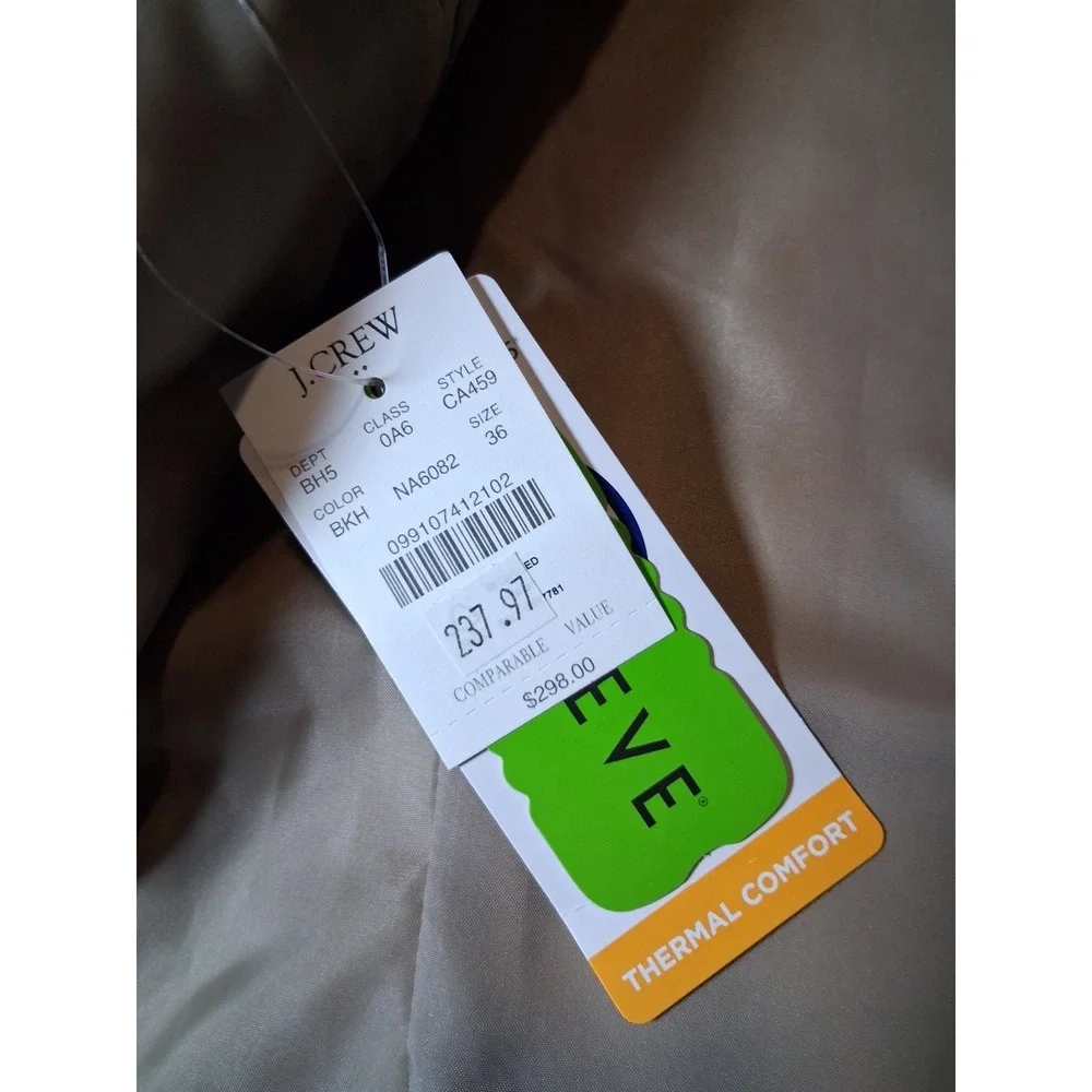 J Crew Thompson Blazer Jacket Beige‎ TruTemp 365 Sport Coat Size 36R NWT